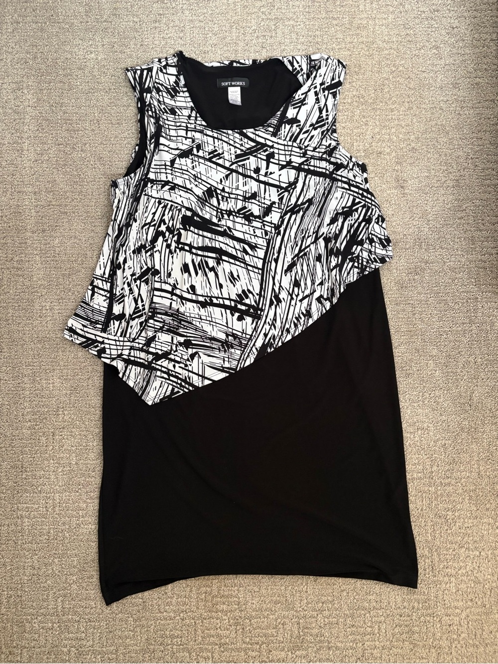 Black & White Asymmetrical Layered Dress